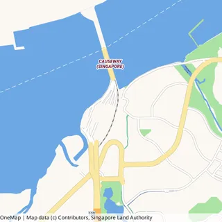 Map showing the area around Woodlands Checkpoint.